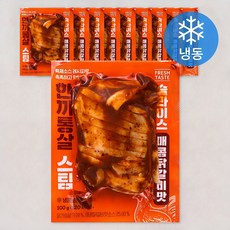 한끼통살 스팀 슬라이스 매콤닭갈비맛 (냉동), 100g, 1개입, 10개