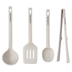 Wagensteiner Edel 矽膠廚房工具 4 件套, 光, 湯匙+鍋鏟+炒匙+夾子, 1組