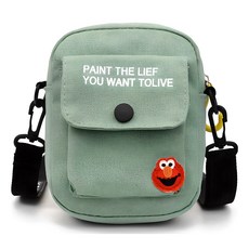 SORIDAL 帆布印花斜背包, 綠色