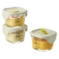 LocknLock 樂扣樂扣 副食品方形保鮮罐, 230ml, 淺綠色, 3個