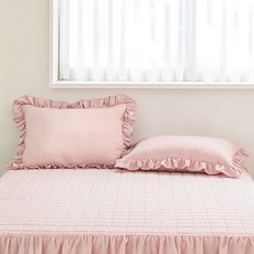 The Zari Bonita 荷葉邊格紋絎縫枕頭套 2入