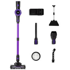 비브르 무선 청소기+스텐드거치대+벽거치대+틈새노즐+2IN1브러쉬+스테인리스필터2종, VE25000, 바이올렛