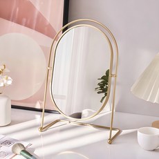 efactory Judy N 公主風復古鐵製桌上型旋轉鏡, 金色