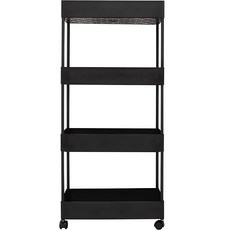 KAZT 移動收納推車 4層款, 黑色