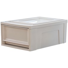 아이리스 국내생산 시스템 수납함 슬라이딩 서랍장 BC-370, 화이트그레이, 1개