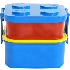 OXFORD TOY 雙層便當盒, 藍色, 1個