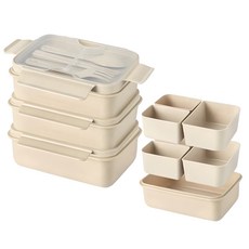 Nanu Dam 野餐3層便當盒, 1個, 淺褐色