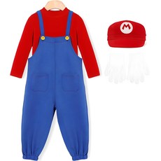오즈키즈 아동용 마리오 오버롤 팬츠 세트