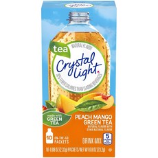 Crystal Light 水蜜桃&芒果綠茶風味沖泡飲隨身包, 2.32g, 10條, 1盒