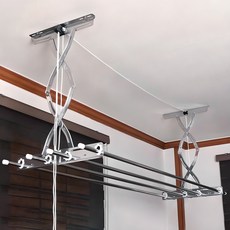 [국내생산] 주식회사아텍스 올 스테인리스 천장 빨래건조대 2단, 올스텐