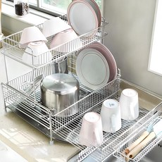 I NEX Clean Edge 4.0 碗盤瀝水架, 銀色, 1個, 2層