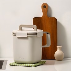 LocknLock 樂扣樂扣 雙把手廚餘回收桶, 米色, 1個