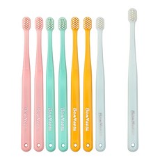 素色簡約牙刷, 1組, 8支