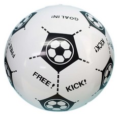 充氣玩具球, 白色+黑色, 1個, 25cm