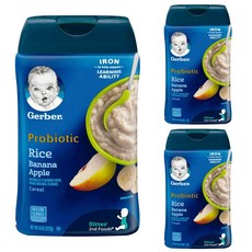 Gerber 嘉寶 益生菌麥片糊, 3罐, 混合口味(香蕉+蘋果)