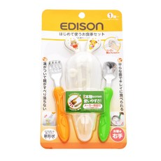 EDISON 愛迪生幼兒學習餐具組, 叉子、湯匙、練習筷, 1套, 綠色、橙色