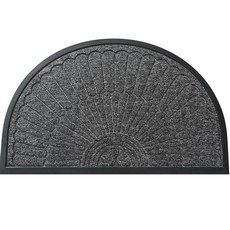 凡尼塔 古典半圓刮泥進門地墊 玄關戶外除塵刮沙立體, 經典灰, 1個