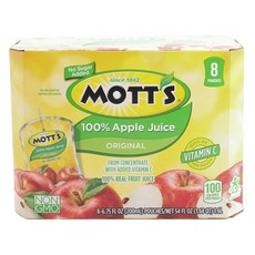 MOTT'S 蘋果汁原味, 8件, 200ml