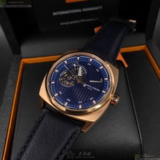 Giorgio Fedon 1919喬治飛登男錶 GF00009 46mm玫瑰金六角形精鋼錶殼 鏤空 運動透視 真皮皮革錶帶