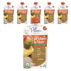 Plum organics 孩童蛋白質纖維奶昔 113g, 芒果香蕉白豆葵花籽油奇亞籽口味, 6包