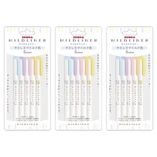 ZEBRA 斑馬牌 MILDLINER雙頭柔性螢光筆 5色組, 3個, 軟M