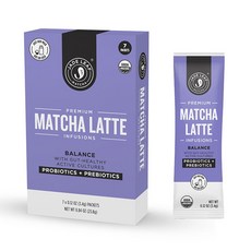 JadeLeafMatcha 頂級抹茶拿鐵 注入平衡 益生菌 + 益生元, 3.4克, 3.4g, 1個, 7入