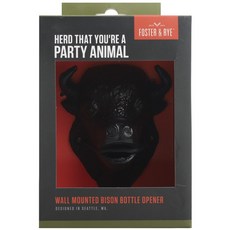 FOSTER & RYE 壁掛式野牛開瓶器開瓶器, 1個, 黑色的