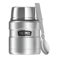 THERMOS 膳魔師 不鏽鋼食物保溫燜燒罐+摺疊式湯匙, 473.2ml, 銀色