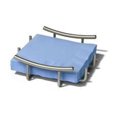 SPECTRUM Devspy Euro 扁平餐巾架 H 6.4 x W 19.1 x D 19.1 cm, 1個, 緞面鎳