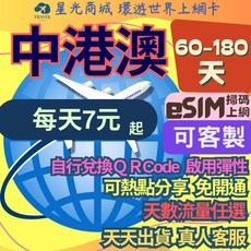 eSIM 中國 香港 澳門 高速 無限量 吃到飽 不降速 內蒙古 西藏 海南島 雲南, 詳見包裝, 詳見包裝, eSIM 60天,A【白鑽】中港澳20GB總量上網