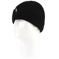 Heat Holders 男士 Roll-up Talk 登山帽毛線帽, 黑色的
