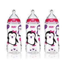 NUK 寬口徑奶瓶3入組, 粉色, Medium階段(0個月以上), 300ml