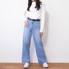 LOVETOXIC 女童款牛仔寬褲附腰帶