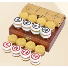 御聖 高檔象棋 壓克力材質 木盒裝 大號黃金色象棋, 詳見包裝