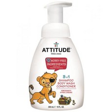 ATTITUDE 孩童3合1石榴洗面乳, 300ml, 1份