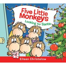 (英文圖書)Five Little Monkeys Looking for Santa Board Book Board Books, Clarion Books, 英文, 硬頁書