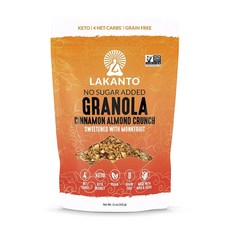 Lacanto 無糖格蘭諾拉麥片肉桂杏仁脆餅酮素食主義者, 1個, 312g