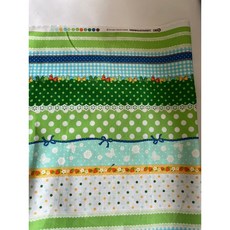 COSMO 日本棉布 中厚綿 拼布材料 綠色系多樣圖案布料, 綠色, 詳見包裝