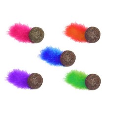 multipet 寵物貓羽毛貓薄荷玩具球, 1個, 隨機發貨