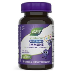 Nature's Way 然萃維 兒童鋅&微生素C接骨木軟糖 無糖, 1罐, 50顆