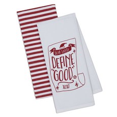 DESIGN IMPORTS 聖誕老人洗碗巾廚房十字架 45.7 x 71.1 厘米, 2件, 白+紅