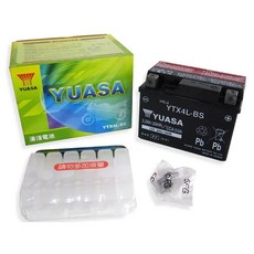 萬池王 湯淺 YTX4L-BS 4號 機車電瓶 電池 全新免加水 機車電池, 加購12V1.6A充電器