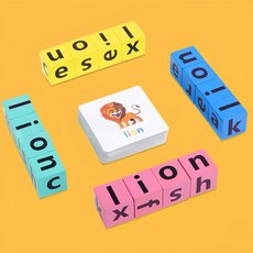 兒童英語單詞對戰積木, 16粒小號彩盒裝
