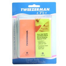 TWEEZERMAN LTD 4合1霓虹熱指甲銼刀拋光平滑&光澤塊, 1個, 混色
