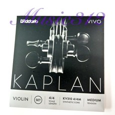 D'Addario Kaplan Vivo KV310 小提琴弦 4/4尺寸 中等張力 愛樂芬音樂, 詳見包裝, 1個