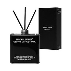 PLEUVOIR 香氛擴香組 花香麝香 居家香氛, 1個, 200ml, HINOKI LEATHER