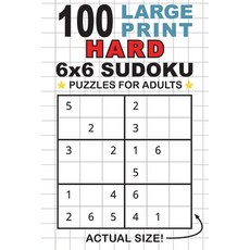 (英文圖書) 100 Large Print Hard 6x6 Sudoku Puzzles for Adults: Only One Puzzle Per Page! (Pocket 6x9 Size) 平裝版, Engage Books, 英文