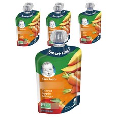 Gerber 嘉寶 孩童蔬果泥, 胡蘿蔔蘋果芒果口味, 99g, 6包
