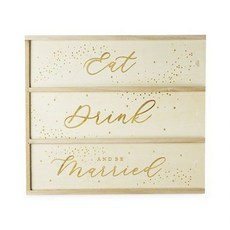 TWINE Eat Drink and be Married 3瓶裝酒盒, 1個, 木質