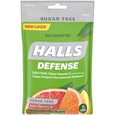 HALLS 無糖柑橘糖 25入, 1袋